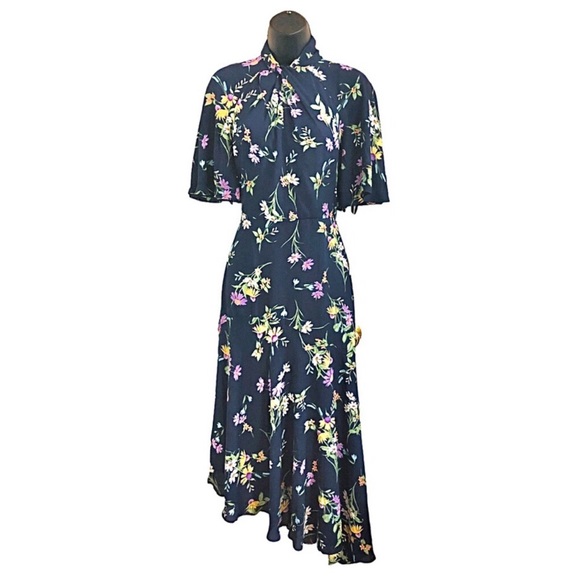 Maggy London Floral midi Dress sz 6 & brown shirred front lurex dress sz large - Picture 11 of 14